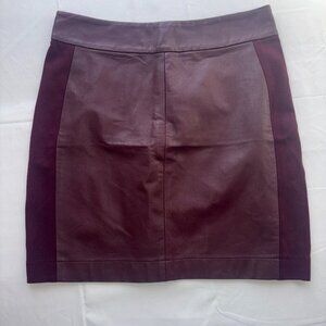PAIGE Genuine Leather Burgundy Maroon Skirt Size XS